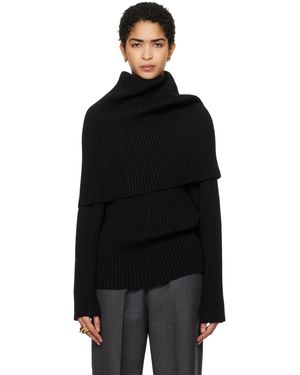 ALAINPAUL Covered Shoulders Turtleneck - Black