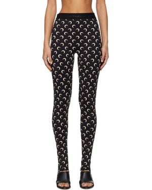 Marine Serre Recycled Moon Jersey Stirrup Leggings - Black