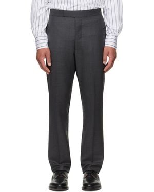 Thom Browne Classic Twill Backstrap Trousers - Grey