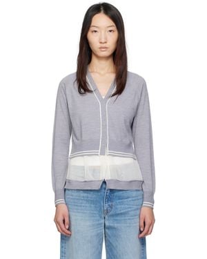 3.1 Phillip Lim Boxy Cardigan Chiffon Combo Cardigan - Black
