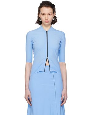 JOHANNA Paris ブルー ジッパー トップス