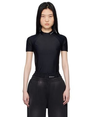 T By Alexander Wang Logo Detailed Rash Guard - Black