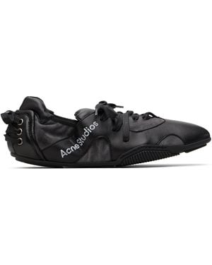 Acne Studios Leather Lace-Up Trainers - Black