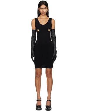 Moschino Black Heart Lock Charms Minidress