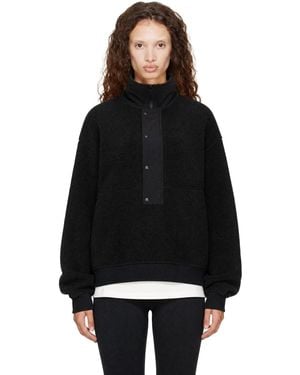 Entire studios System Half Zip Fleece Jumper - Black