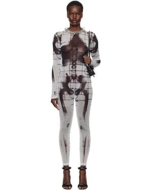 Jean Paul Gaultier ホワイト＆ブラック The Squeletor ジャンプスーツ
