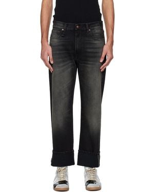 R13 Cuffed Boyfriend Jeans - Black