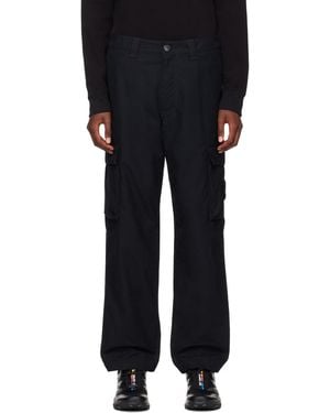 Stone Island ブラック ロゴパッチ カーゴパンツ