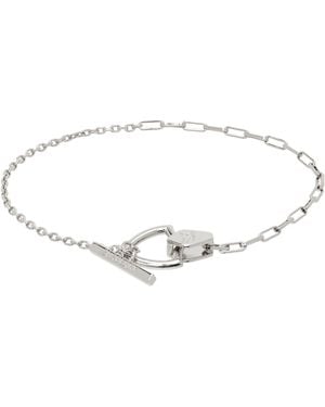 Burberry Bracelet Argenté À Fermoir En Forme De Bouclier - Noir