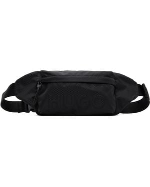 HUGO Embossed-Logo Belt Bag - Black