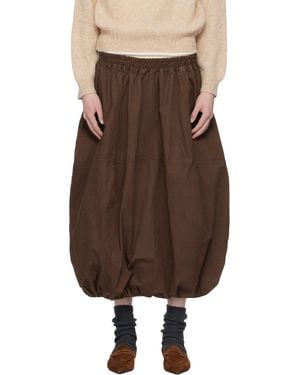 YMC Parachute Maxi Skirt - Brown