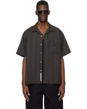 Nanamica Open Collar Panama S/S Shirt - Black