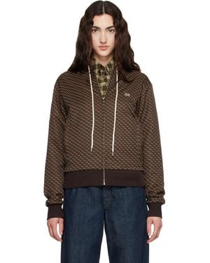 Wales Bonner Modernist Jacquard Hooded Track Jacket - Brown