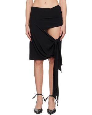 The Attico Jupe Midi Drapée Noire