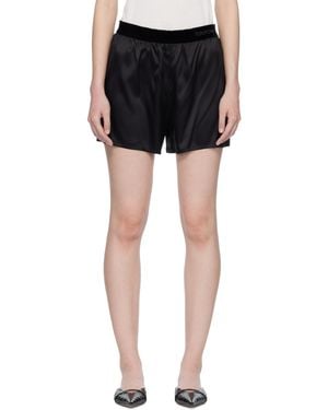 Tom Ford Stretch Silk Satin Boxer Shorts - Black