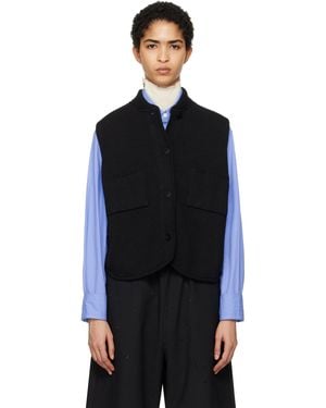 Cordera Boxy Cotton Waistcoat - Black