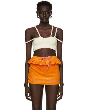 GUIZIO Off- Bouclé Strap Tank Top - Orange