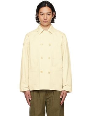 Drake's Off- Double Breasted Chore Jacket - Natural