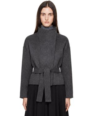 Frankie Shop Onelle Wool Reversible Short Coat - Black