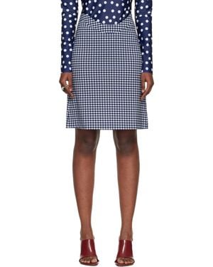 Jean Paul Gaultier 'The Curved' Midi Skirt - Blue