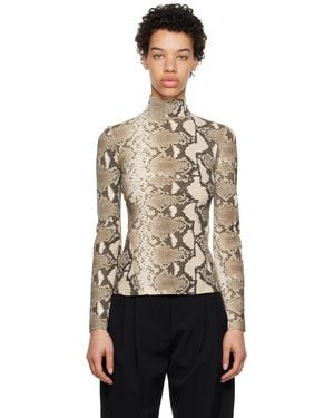 Stella McCartney Brown Python Long Sleeve T-shirt - Black