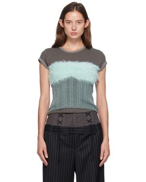 ANDERSSON BELL Hairy Cutout Sweater in Gray | Lyst