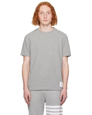 Thom Browne Thom E グレー ストライプトリム Tシャツ