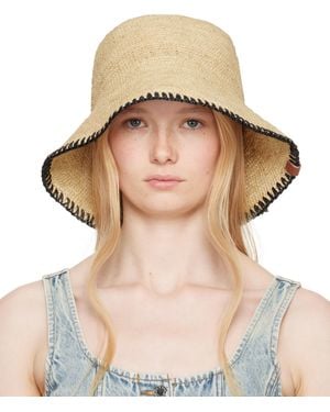 Rag & Bone Jade Rollable Raffia Bucket Hat - Natural