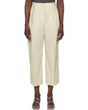 3.1 Phillip Lim Off- Double Pleat Wide Cropped Trousers - Natural