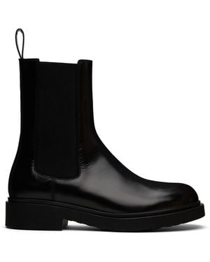 LEGRES Boxed Leather Chelsea Boots - Black