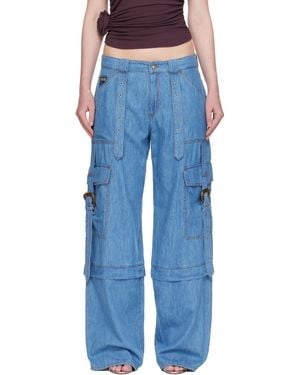 Versace Jeans Couture Baroque Buckle Cargo Jeans - Blue