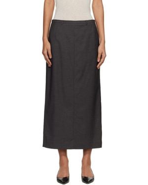 DUNST H-Line Striped Maxi Skirt - Black