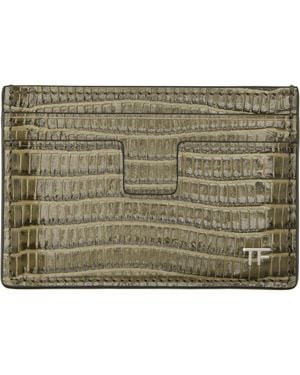 Tom Ford Khaki T Line Card Holder - Green