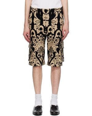 Anna Sui Beardsley Tapestry Cargo Shorts - Black