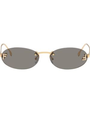 Fendi First' Crystal Sunglasses - Gray
