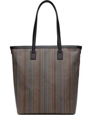Paul Smith Signature Stripe Coated Canvas Tote - Black