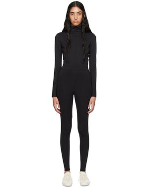 Y-3 Combinaison Noire À Logo Contrecollé