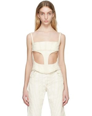 Mugler Ssense Exclusive Off-white Tank Top - Natural