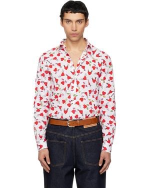 Moschino Print Lightweight Cotton Poplin Shirt - Red