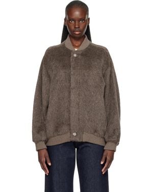 Lauren Manoogian Taupe Suri Bomber Jacket - Brown