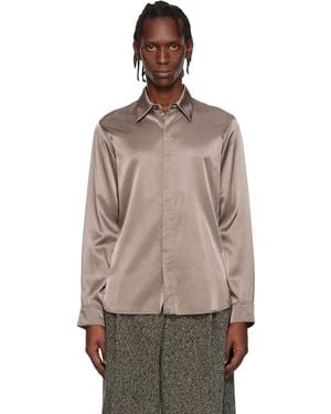 Dries Van Noten Taupe Satin Shirt - Multicolour