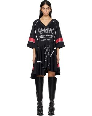 Ganni Future Mesh Oversized Minidress - Black