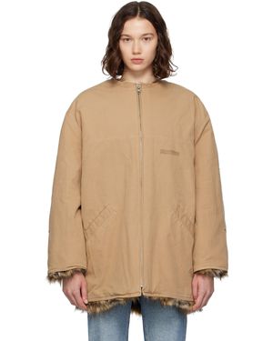 MM6 by Maison Martin Margiela Tan Cotton Canvas Sports Jacket - Natural