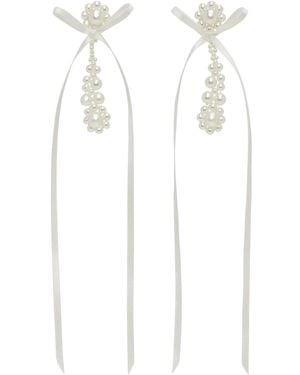 Simone Rocha Victorian Drip Bow Earrings - White
