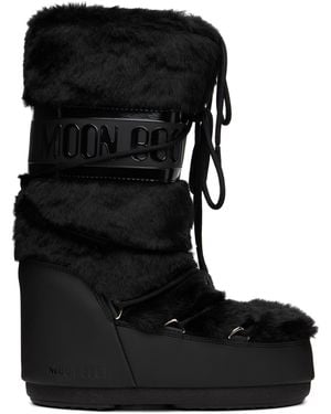 Moon Boot Icon Faux-Fur Boots - Black