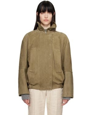Jacquemus Leather Jacket in Natural | Lyst