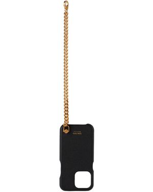 Tom Ford Leather Iphone 12 Case - Black