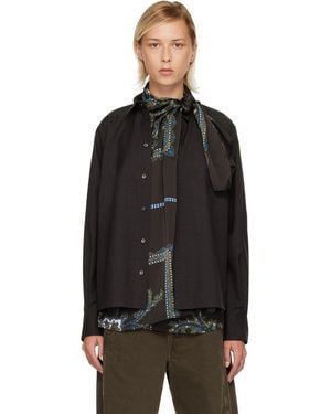 Sacai Suiting & Paisley Print Shirt - Black