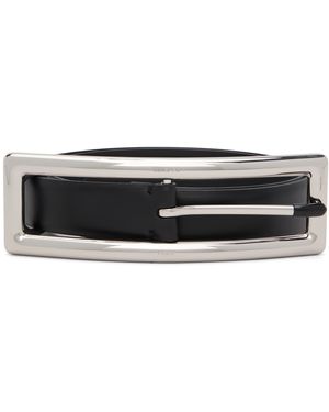 Mugler Ceinture Noire À Boucle Rectangulaire