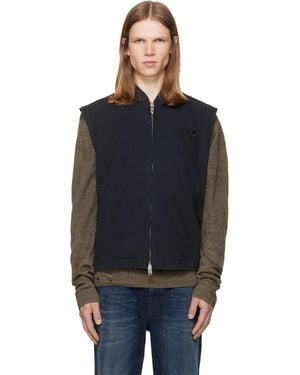 DIESEL Cotton Ripstop Oval D Patch Vest - Black